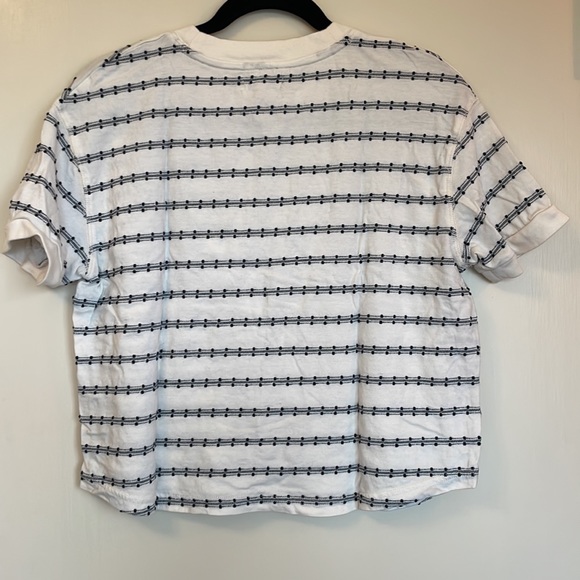 Madewell White and Black Striped Short Sleeve Tee - Picture 3 of 5